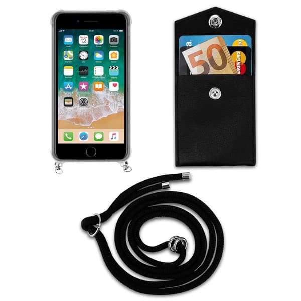 Apple iPhone 7 PLUS / 7S PLUS / 8 PLUS Suojakuori ketju Apple iPhone 7 PLUS / 7S PLUS / 8 PLUS Silikoni suojakotelo hopea renkaat, johto hihna ja