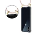Miniatyrbilde 7 av 8: Deksel med kedja for iPhone X / XS Case med gullringer, ledningsstropp og avtakbart etui