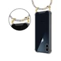 Miniatyrbilde 7 av 8: Deksel med kedja for iPhone X / XS Case med gullringer, ledningsstropp og avtakbart etui