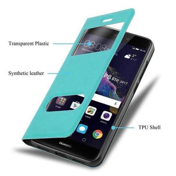 Huawei P8 LITE 2017 / P9 LITE 2017 Suojakotelo Suojakuori Lompakkokotelo Matkapuhelinkotelo jossa on magneettisuljenta, jalusta-toiminto ja 2
