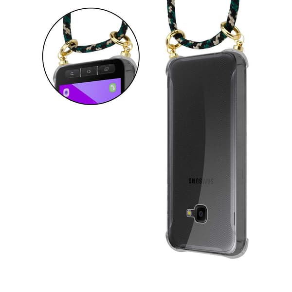 Mobiltelefonkedja för Samsung Galaxy XCover 4 / XCover 4s Skal Fodral Case Cover Skyddande silikonhölje Fodral med guldringar, rem för sladd och