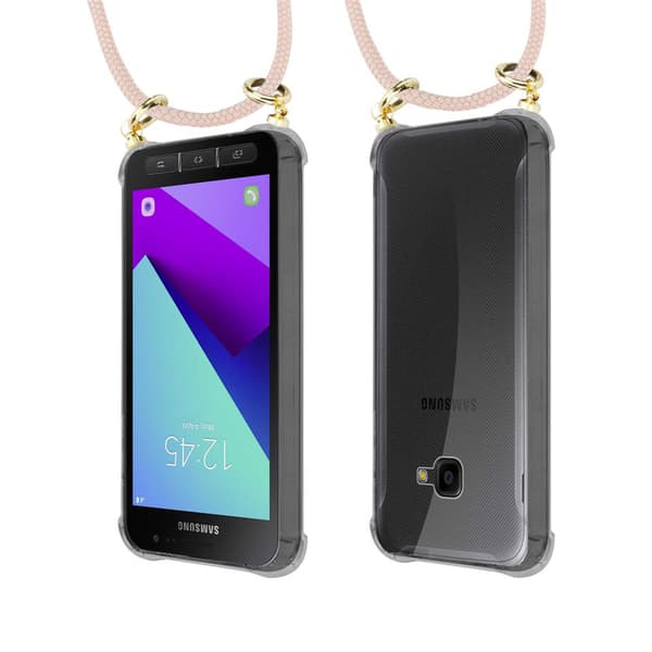 Deksel med kedja for Samsung Galaxy XCover 4 / XCover 4s Case med gullringer, ledningsstropp og avtakbart etui