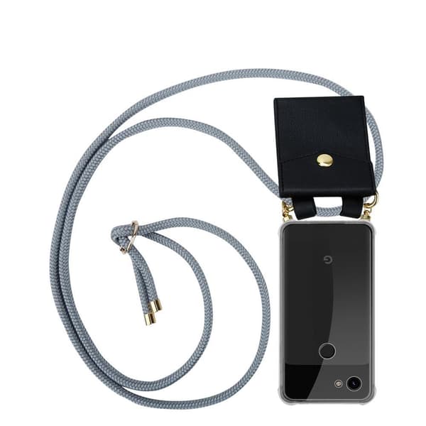 Google PIXEL 3A XL Suojakuori ketju Silikoni suojakotelo Gold Rings johto hihna ja irrotettava asia