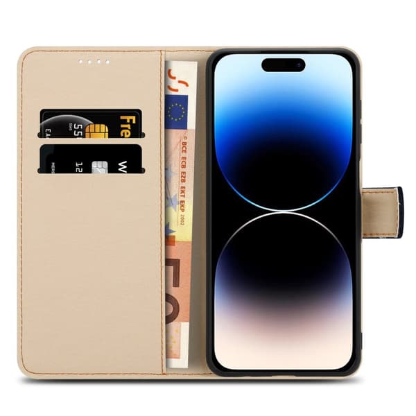 Lommebokdeksel til iPhone 14 PRO Beskyttelsesetui med magnetisk lukking, stativfunksjon og kortspor
