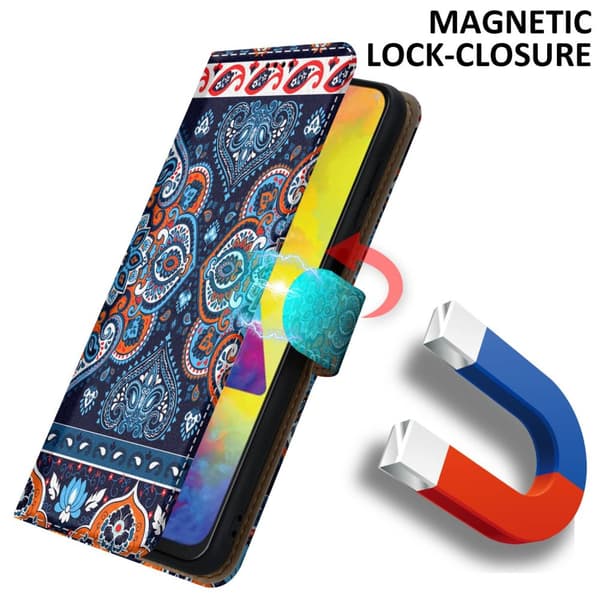 Lommebokdeksel til Samsung Galaxy M21 / M30s Beskyttelsesetui med magnetisk lukking, stativfunksjon og kortspor