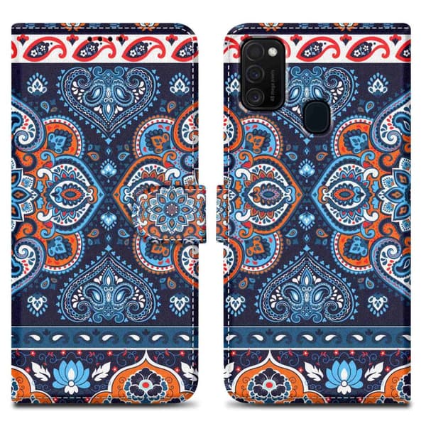 Lommebokdeksel til Samsung Galaxy M21 / M30s Beskyttelsesetui med magnetisk lukking, stativfunksjon og kortspor