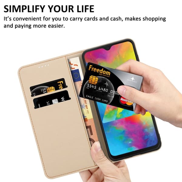 Lommebokdeksel til Samsung Galaxy M21 / M30s Beskyttelsesetui med magnetisk lukking, stativfunksjon og kortspor