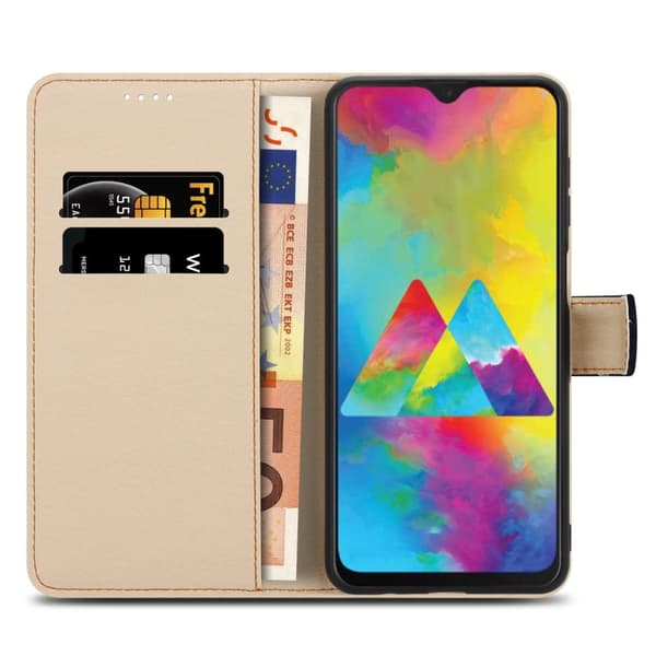 Lommebokdeksel til Samsung Galaxy M21 / M30s Beskyttelsesetui med magnetisk lukking, stativfunksjon og kortspor