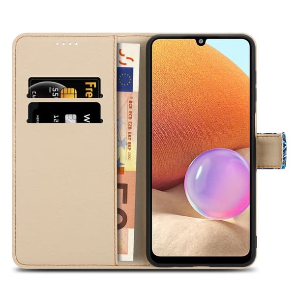 Samsung Galaxy A32 4G Suojakotelo Lompakkokotelo Matkapuhelinkotelo Suojakuori jossa on magneettisuljenta, jalusta ja korttipaikka