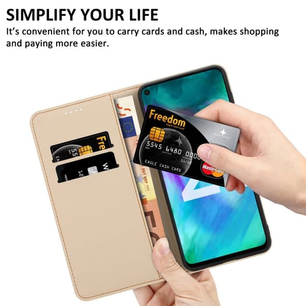 Lommebokdeksel til Honor 20 / 20S / Huawei NOVA 5T Beskyttelsesetui med magnetisk lukking, stativfunksjon og kortspor