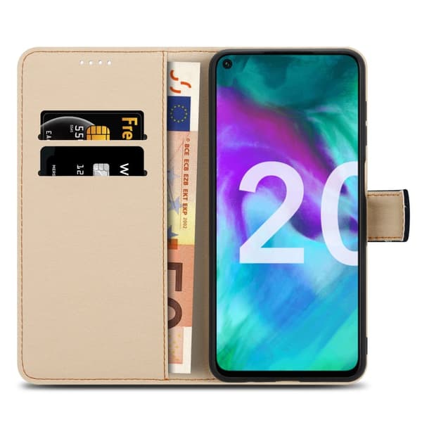 Lommebokdeksel til Honor 20 / 20S / Huawei NOVA 5T Beskyttelsesetui med magnetisk lukking, stativfunksjon og kortspor