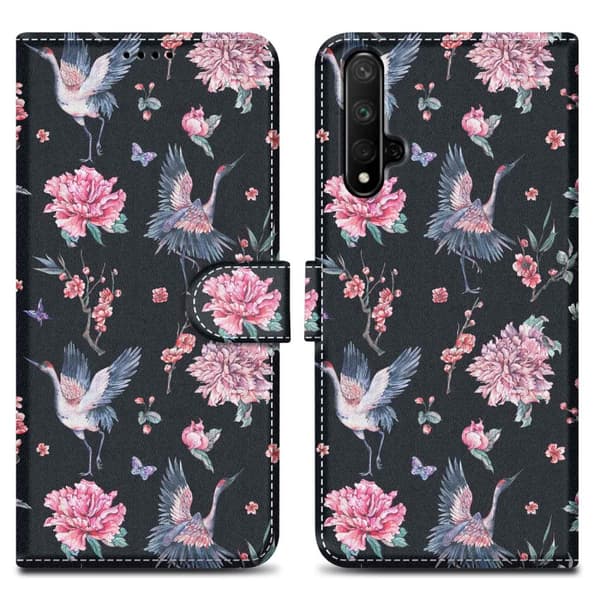 Lommebokdeksel til Honor 20 / 20S / Huawei NOVA 5T Beskyttelsesetui med magnetisk lukking, stativfunksjon og kortspor