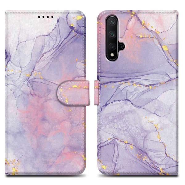 Lommebokdeksel til Honor 20 / 20S / Huawei NOVA 5T Beskyttelsesetui med magnetisk lukking, stativfunksjon og kortspor