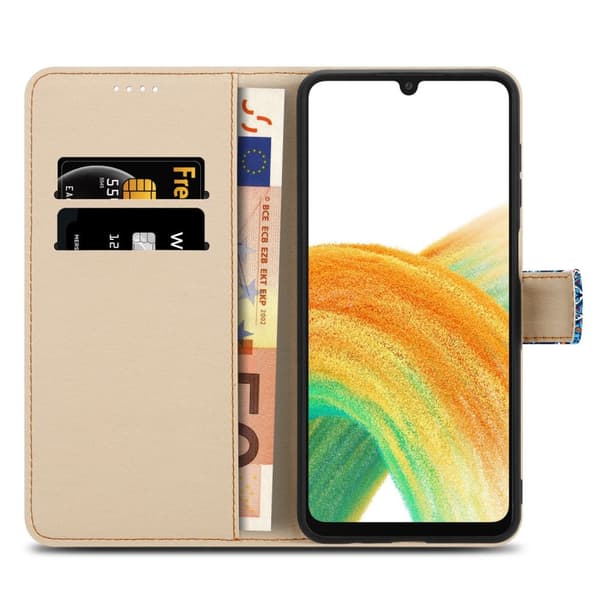 Lommebokdeksel til Samsung Galaxy A33 5G Beskyttelsesetui med magnetisk lukking, stativfunksjon og kortspor