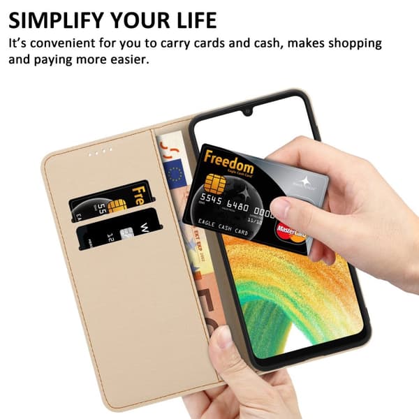 Lommebokdeksel til Samsung Galaxy A33 5G Beskyttelsesetui med magnetisk lukking, stativfunksjon og kortspor