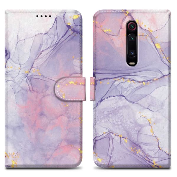 Xiaomi Mi 9T / Mi 9T PRO / RedMi K20 / RedMi K20 PRO Pungetui Cover Case () Pink Lilla Marmor Nr. 5