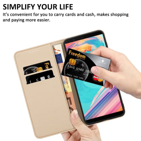 OnePlus 5T Suojakotelo Lompakkokotelo Matkapuhelinkotelo Suojakuori jossa on magneettisuljenta, jalusta ja korttipaikka