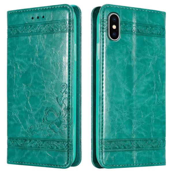 iPhone XS MAX Suojakotelo Suojakuori Lompakkokotelo Matkapuhelinkotelo jossa on magneettisuljenta, jalusta-toiminto ja korttipaikka