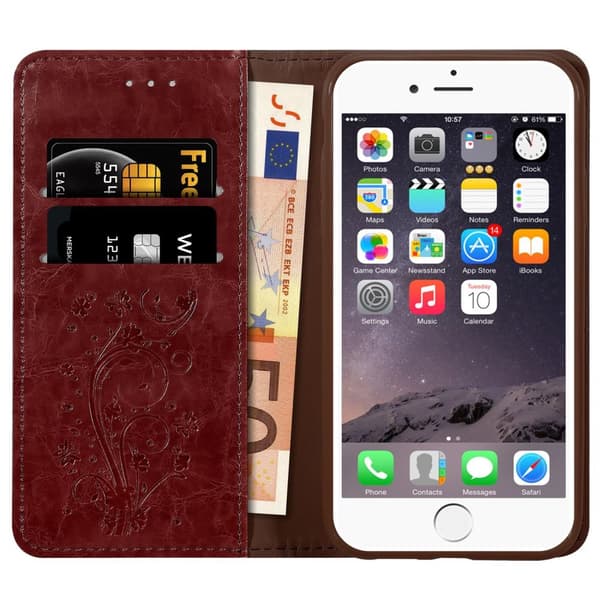 iPhone 6 PLUS / 6S PLUS Suojakotelo Suojakuori  Lompakkokotelo Matkapuhelinkotelo jossa on magneettisuljenta, jalusta-toiminto ja korttipaikka