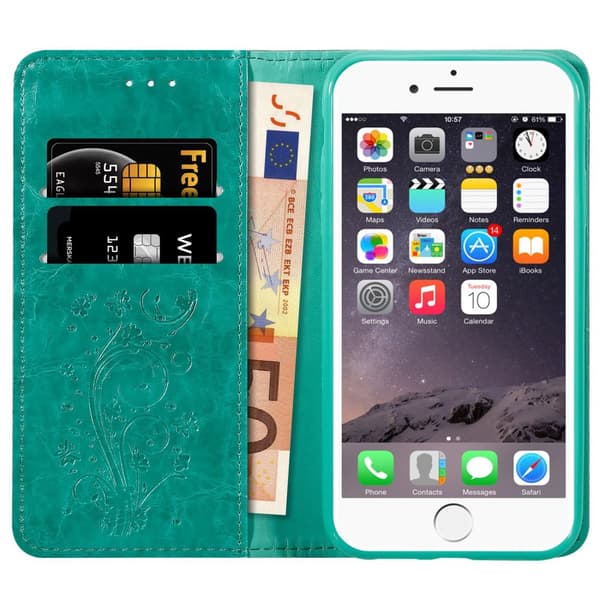iPhone 6 PLUS / 6S PLUS Suojakotelo Suojakuori  Lompakkokotelo Matkapuhelinkotelo jossa on magneettisuljenta, jalusta-toiminto ja korttipaikka