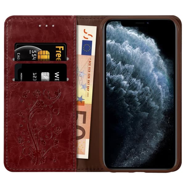 Lommebokdeksel til iPhone 11 PRO MAX beskyttelsesetui med magnetisk lukking, stativfunksjon og kortspor