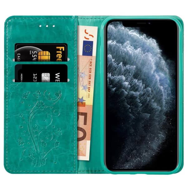 Lommebokdeksel til iPhone 11 PRO MAX beskyttelsesetui med magnetisk lukking, stativfunksjon og kortspor