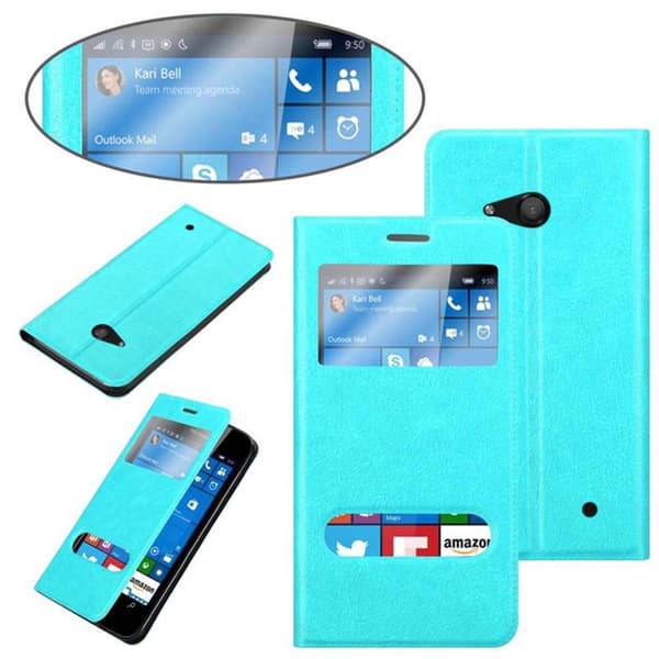 Nokia Lumia 550 Skal Plånboksfodral Fodral Case med magnetisk stängning, ståfunktion och 2 visningsfönster