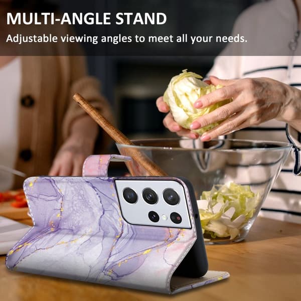 Samsung Galaxy S22 ULTRA Skal Plånboksfodral Mobilskydd Fodral Case med magnetisk stängning, ståfunktion och kortficka