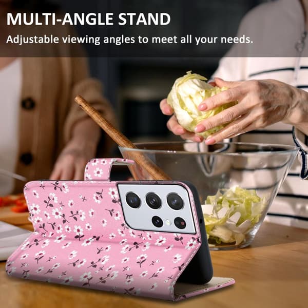 Samsung Galaxy S22 ULTRA Skal Plånboksfodral Mobilskydd Fodral Case med magnetisk stängning, ståfunktion och kortficka
