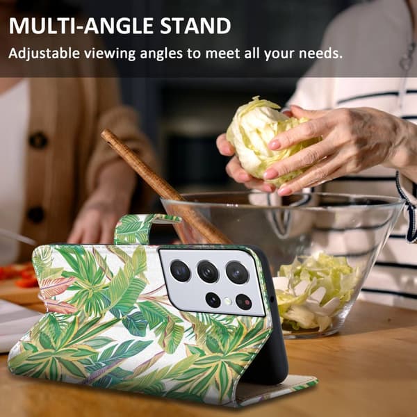 Samsung Galaxy S22 ULTRA Skal Plånboksfodral Mobilskydd Fodral Case med magnetisk stängning, ståfunktion och kortficka