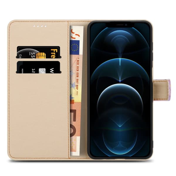 Lommebokdeksel til iPhone 12 / 12 PRO Beskyttelsesetui med magnetisk lukking, stativfunksjon og kortspor