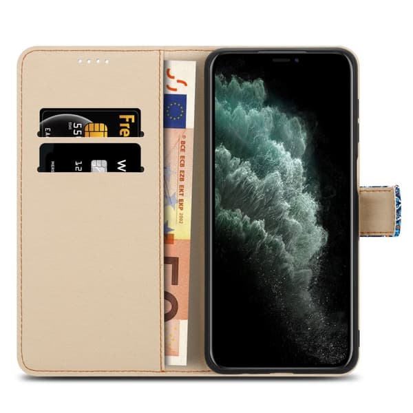 Lommebokdeksel til iPhone 11 PRO MAX Beskyttelsesetui med magnetisk lukking, stativfunksjon og kortspor