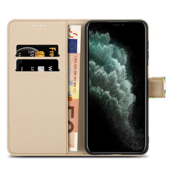Lommebokdeksel til iPhone 11 PRO MAX Beskyttelsesetui med magnetisk lukking, stativfunksjon og kortspor