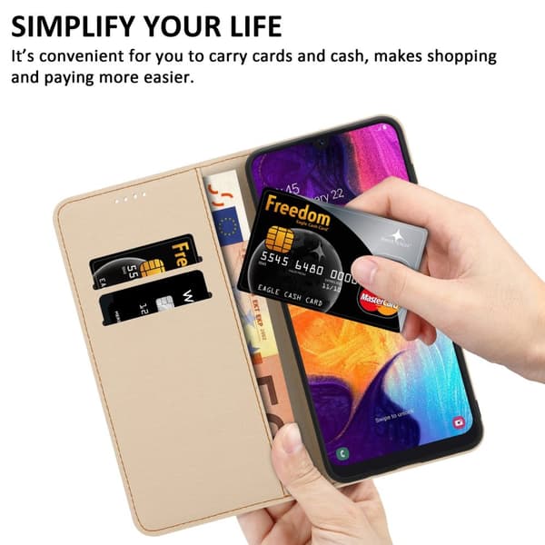 Samsung Galaxy A50 4G / A50s / A30s Suojakotelo Lompakkokotelo Matkapuhelinkotelo Suojakuori jossa on magneettisuljenta, jalusta ja korttipaikka