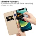 Miniatyrbilde 3 av 8: Lommebokdeksel til iPhone 12 MINI Beskyttelsesetui med magnetisk lukking, stativfunksjon og kortspor