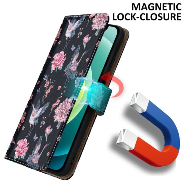 Lommebokdeksel til iPhone 12 MINI Beskyttelsesetui med magnetisk lukking, stativfunksjon og kortspor