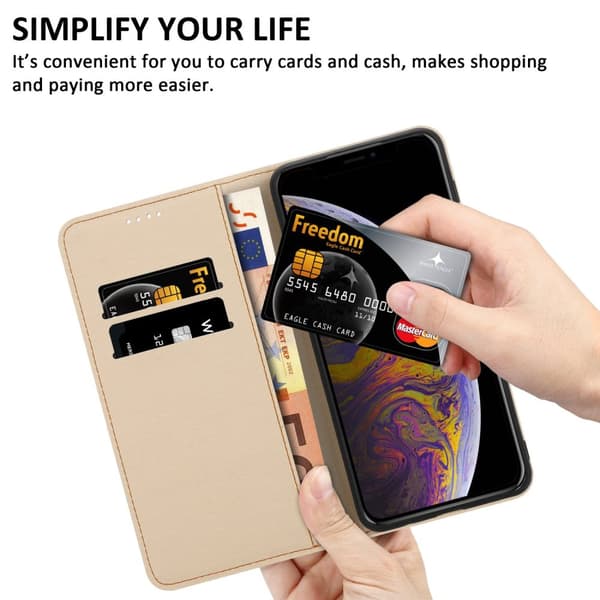 iPhone X / XS Skal Plånboksfodral Mobilskydd Fodral Case med magnetisk stängning, ståfunktion och kortficka