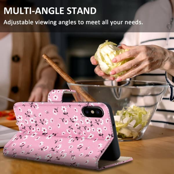 iPhone X / XS Skal Plånboksfodral Mobilskydd Fodral Case med magnetisk stängning, ståfunktion och kortficka