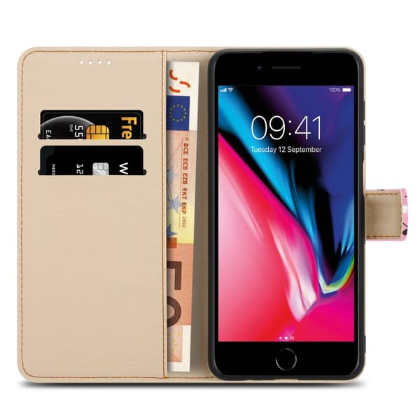 Lommebokdeksel til iPhone 7 PLUS / 7S PLUS / 8 PLUS Beskyttelsesetui med magnetisk lukking, stativfunksjon og kortspor
