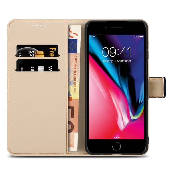 iPhone 7 PLUS / 7S PLUS / 8 PLUS Suojakotelo Lompakkokotelo Matkapuhelinkotelo Suojakuori jossa on magneettisuljenta, jalusta ja korttipaikka