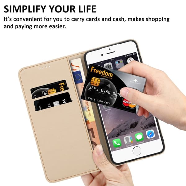 iPhone 6 / 6S Skal Plånboksfodral Mobilskydd Fodral Case med magnetisk stängning, ståfunktion och kortficka