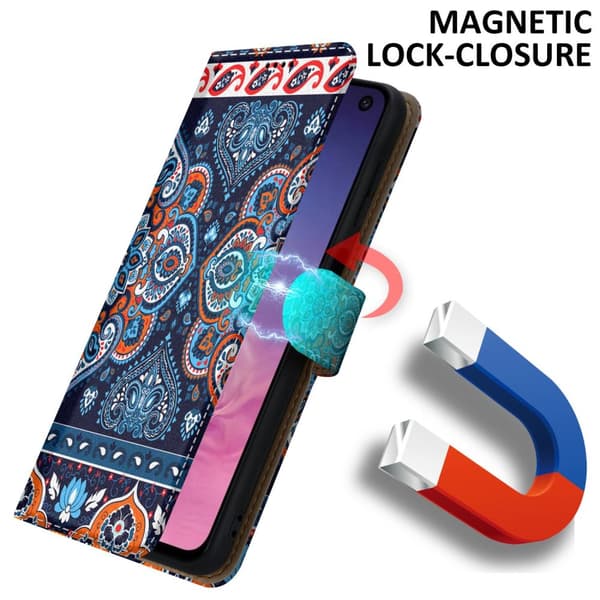Lommebokdeksel til Samsung Galaxy S10e Beskyttelsesetui med magnetisk lukking, stativfunksjon og kortspor