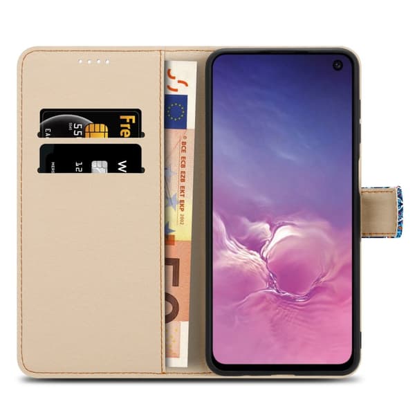 Lommebokdeksel til Samsung Galaxy S10e Beskyttelsesetui med magnetisk lukking, stativfunksjon og kortspor