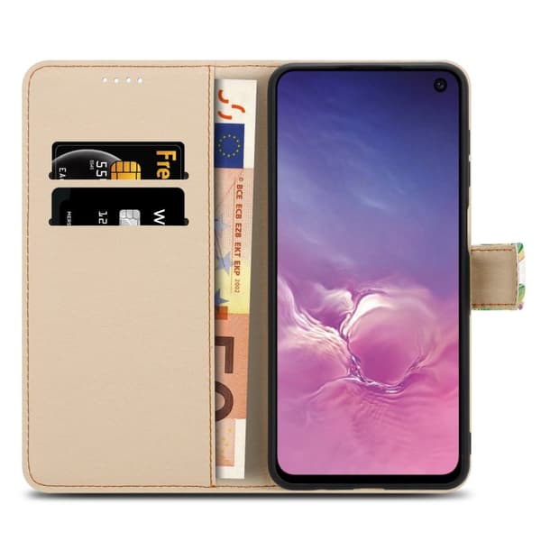 Lommebokdeksel til Samsung Galaxy S10e Beskyttelsesetui med magnetisk lukking, stativfunksjon og kortspor
