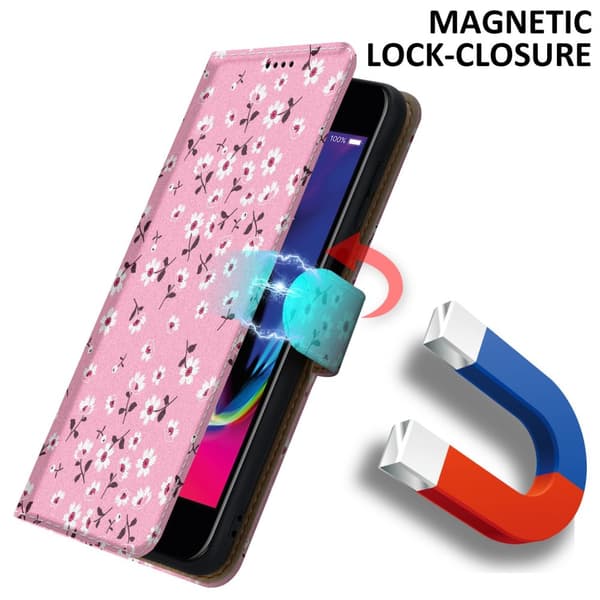 Lommebokdeksel til iPhone 7 / 7S / 8 / SE 2020 Beskyttelsesetui med magnetisk lukking, stativfunksjon og kortspor