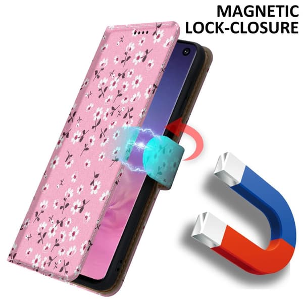 Lommebokdeksel til Samsung Galaxy S10 4G Beskyttelsesetui med magnetisk lukking, stativfunksjon og kortspor