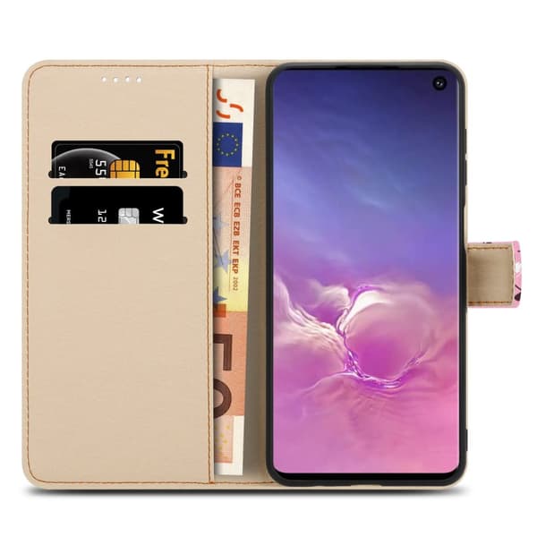 Lommebokdeksel til Samsung Galaxy S10 4G Beskyttelsesetui med magnetisk lukking, stativfunksjon og kortspor
