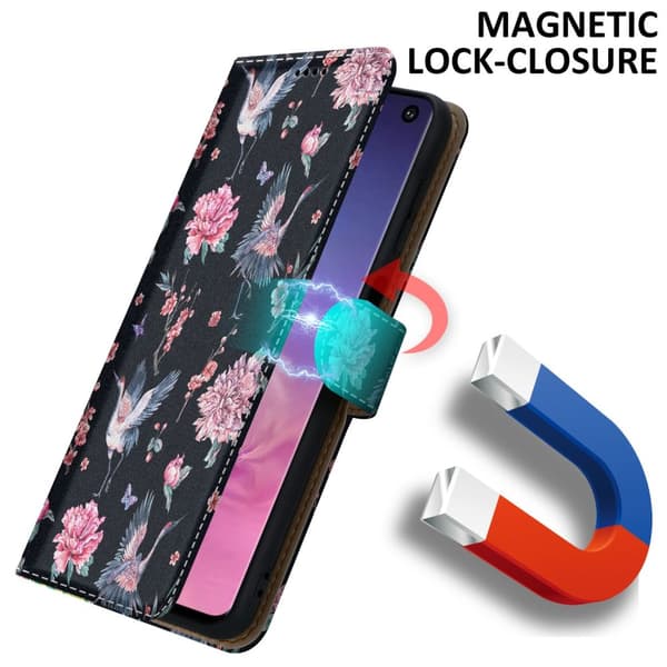 Lommebokdeksel til Samsung Galaxy S10 4G Beskyttelsesetui med magnetisk lukking, stativfunksjon og kortspor