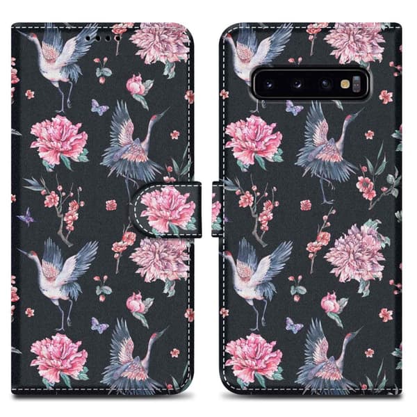 Lommebokdeksel til Samsung Galaxy S10 4G Beskyttelsesetui med magnetisk lukking, stativfunksjon og kortspor