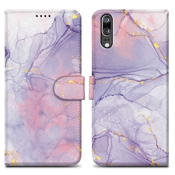 Lommebokdeksel til Huawei P20 Beskyttelsesetui med magnetisk lukking, stativfunksjon og kortspor
